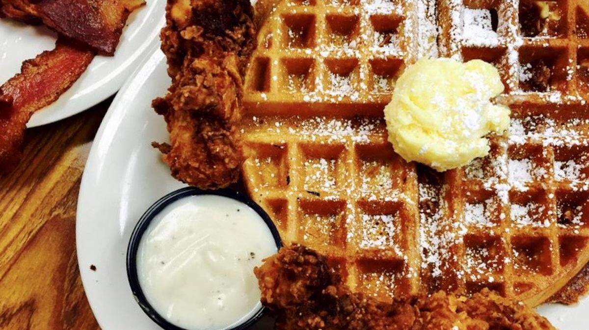 Chicken-and-waffles is a popular recent item at Ol’ South Pancake House.