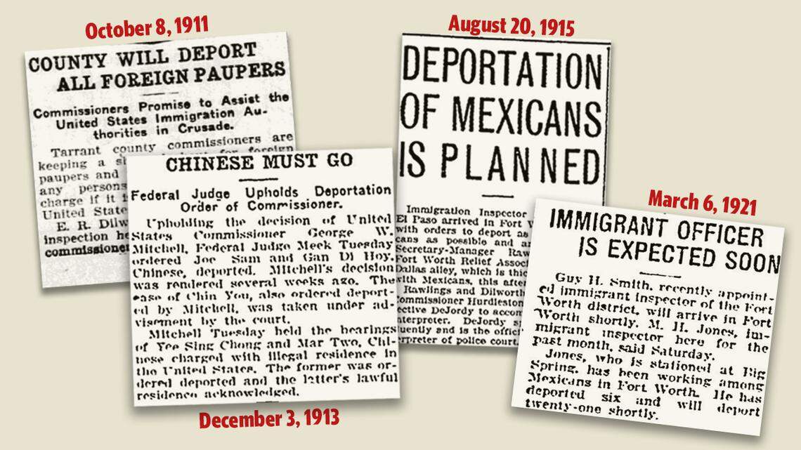 These headlines from the Fort Worth Star-Telegram are a reminder that there is historical precedence to the current focus on immigration and deportations.