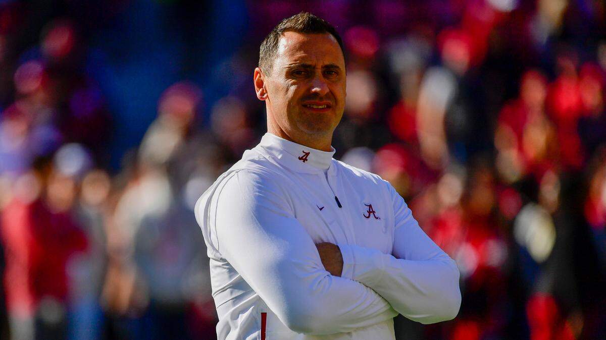 Alabama offensive Coordinator Steve Sarkisian is taking over as the head coach of the Texas Longhorns. (AP Photo/Vasha Hunt)