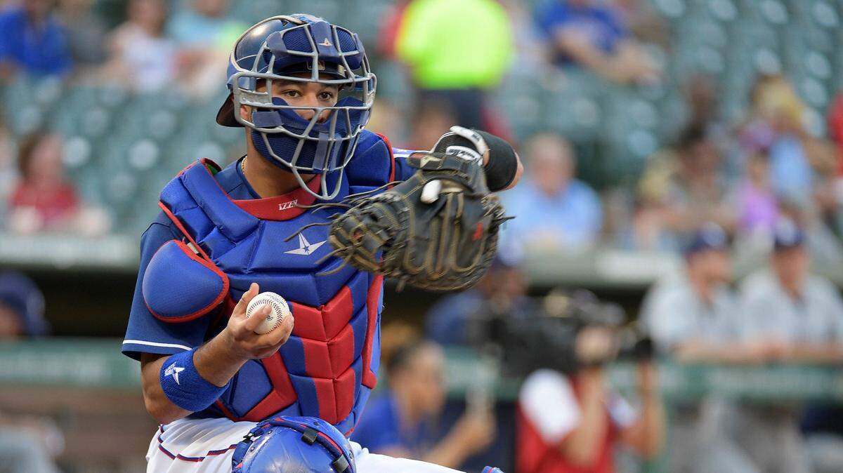 Isiah-Kiner Falefa has started four of the Rangers’ past five games at catcher, but he will continue to share time with Jeff Mathis.
