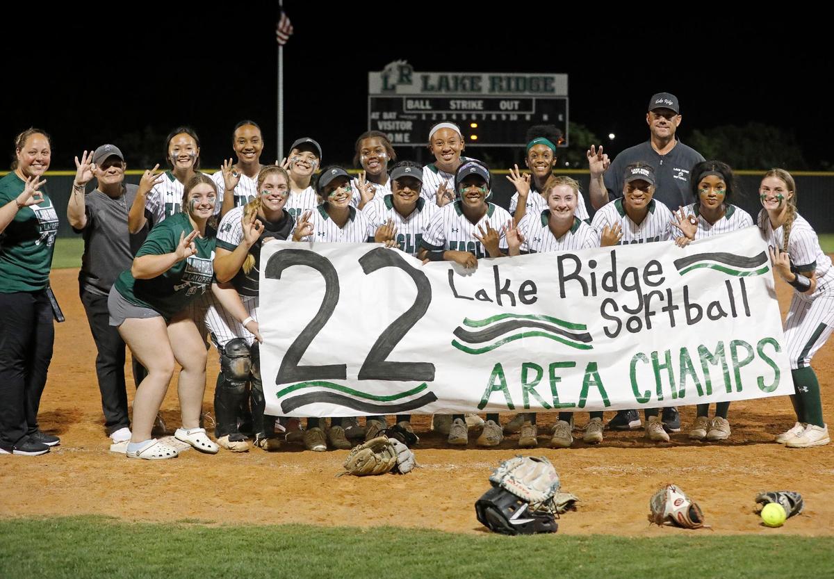 The Lake Ridge Lady Eagles won their UIL 6A Region 2 area round softball name at Lake Ridge High School in Mansfield, Texas, Friday, May 06, 2022. Lake Ridge defeated Tyler Legacy 6-3 on 16 hits and no errors to move on to the next round. (Special to the Star-Telegram Bob Booth)