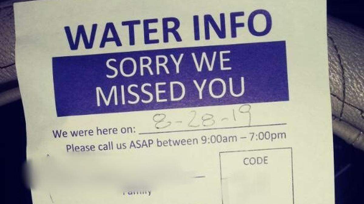 A fraudulent note purporting to be from Arlington Water solicits water samples for testing. The agency said it doesn’t typically request samples like this.