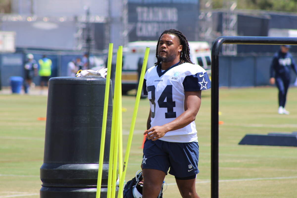 Dallas Cowboys running back Jaydon Blue should see his first preseason action Friday.