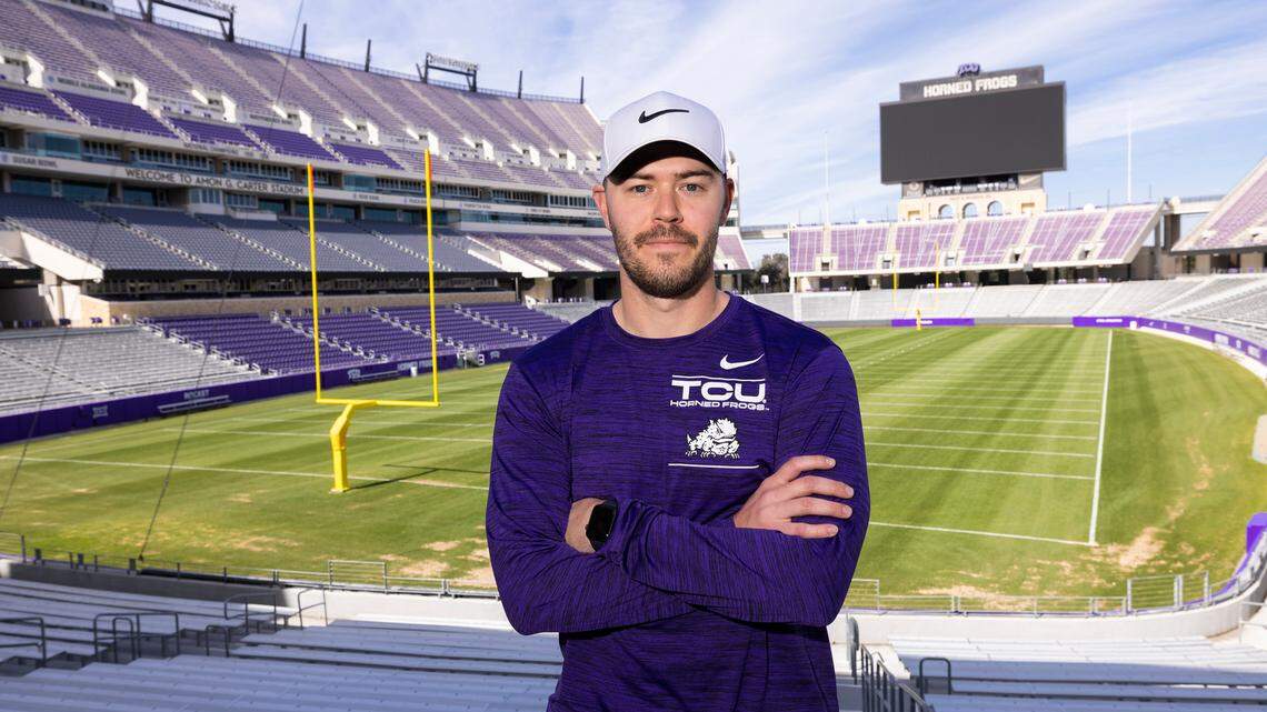 Garrett Riley is in his first season as TCU’s offensive coordinator, following Sonny Dykes from SMU to TCU.