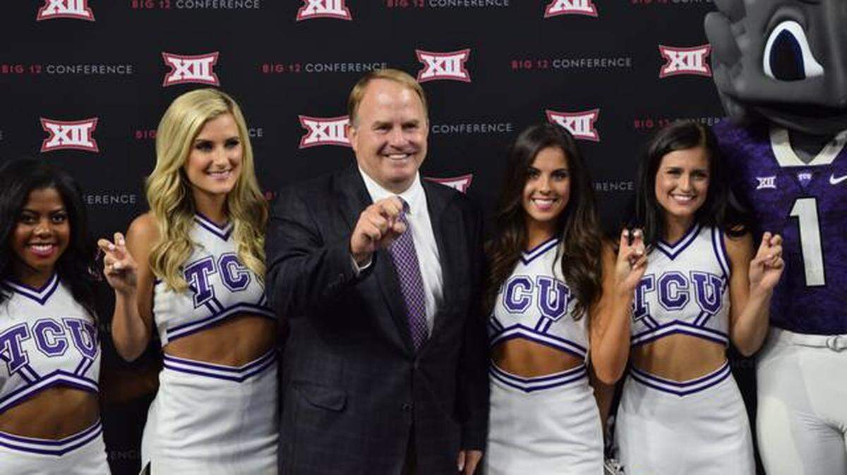 Gary Patterson at Big 12 media day before the 2018 season.