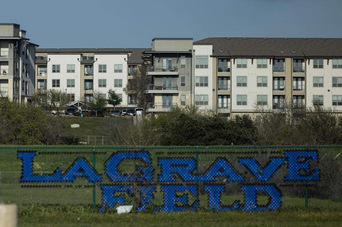 The Kelley at Samuels Avenue apartments are directly behind the historic LaGrave Field on what will become the future Panther Island development in Fort Worth on Tuesday, March 12, 2024.