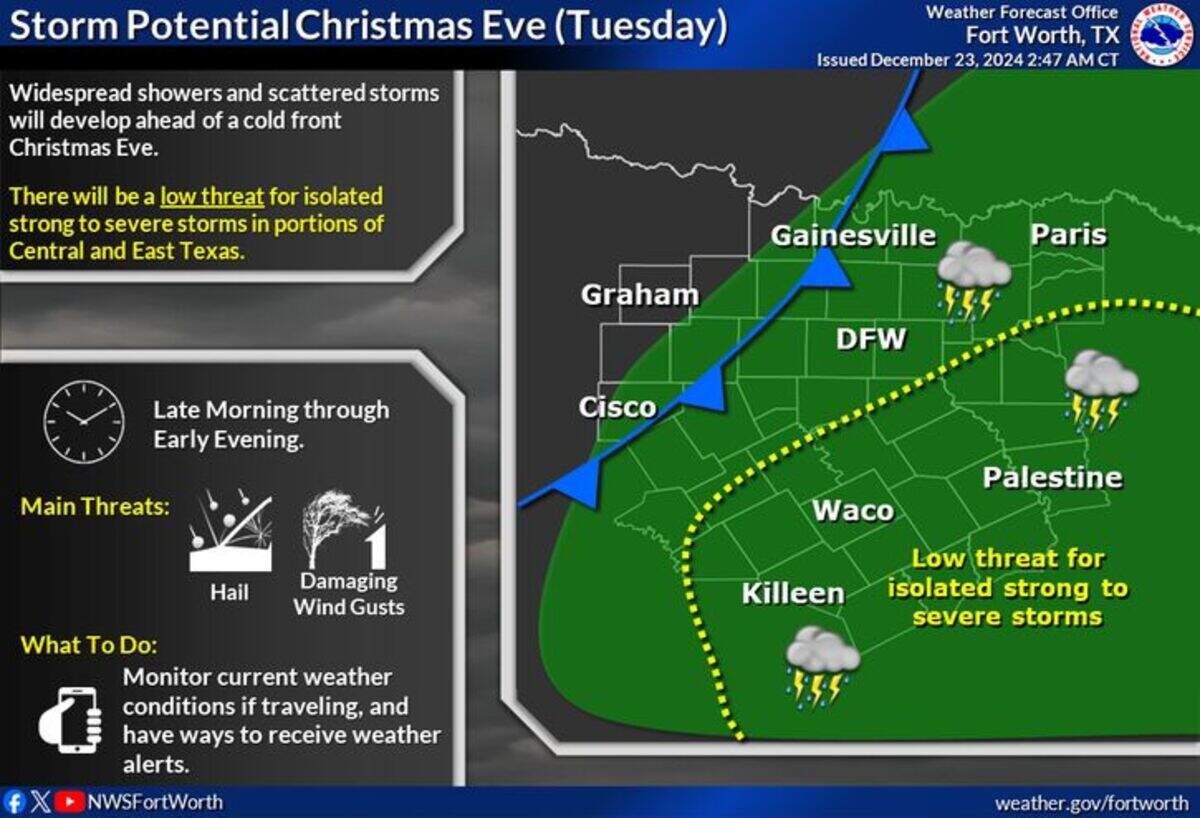 Forecast for Christmas Eve.