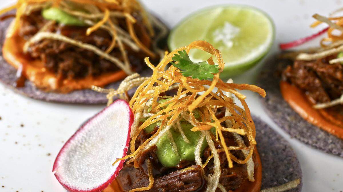 Short rib tacos at Toro Toro, a Washington tapas restaurant opening here as a steakhouse.
