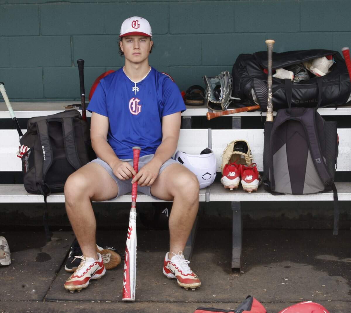 Infielder Luke Esquivel photographed during Grapevine Mustang baseball practice at Grapevine High School in Grapevine, Texas, Tuesday Feb. 17, 2026.
