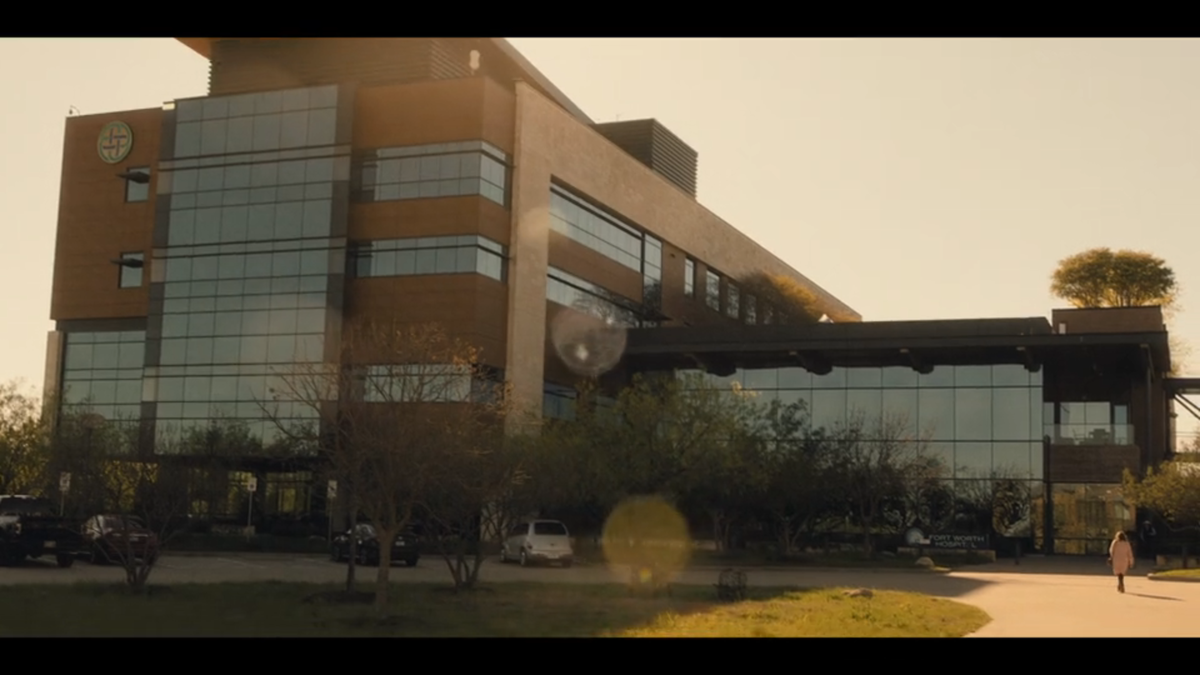 Tommy Norris (Billy Bob Thornton) visits his friend Monty Miller (Jon Hamm) at a Fort Worth hospital in “Landman” episode 9.