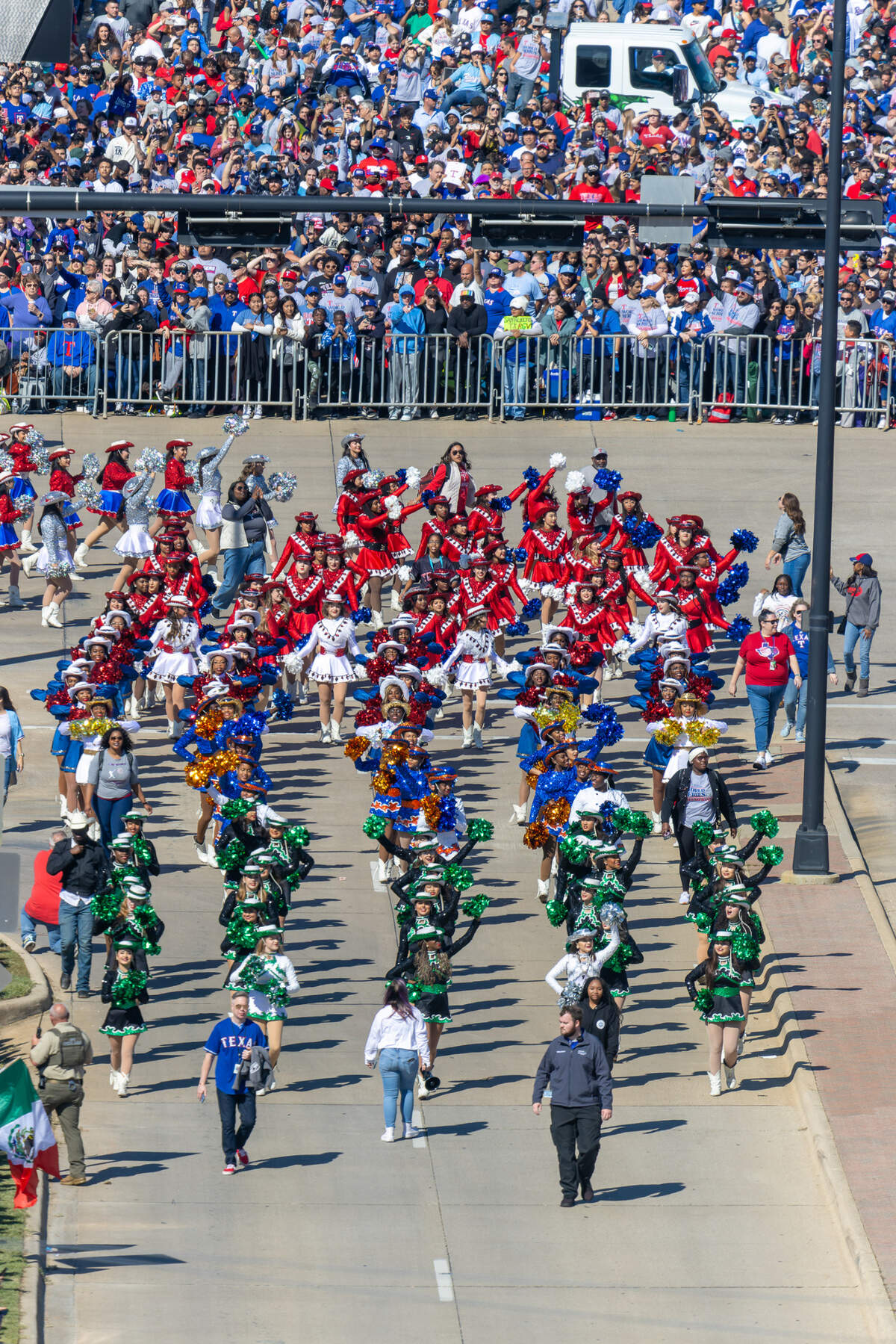 Drill Teams perform during the World Series parade Friday, Nov. 3, 2023, in Arlington.