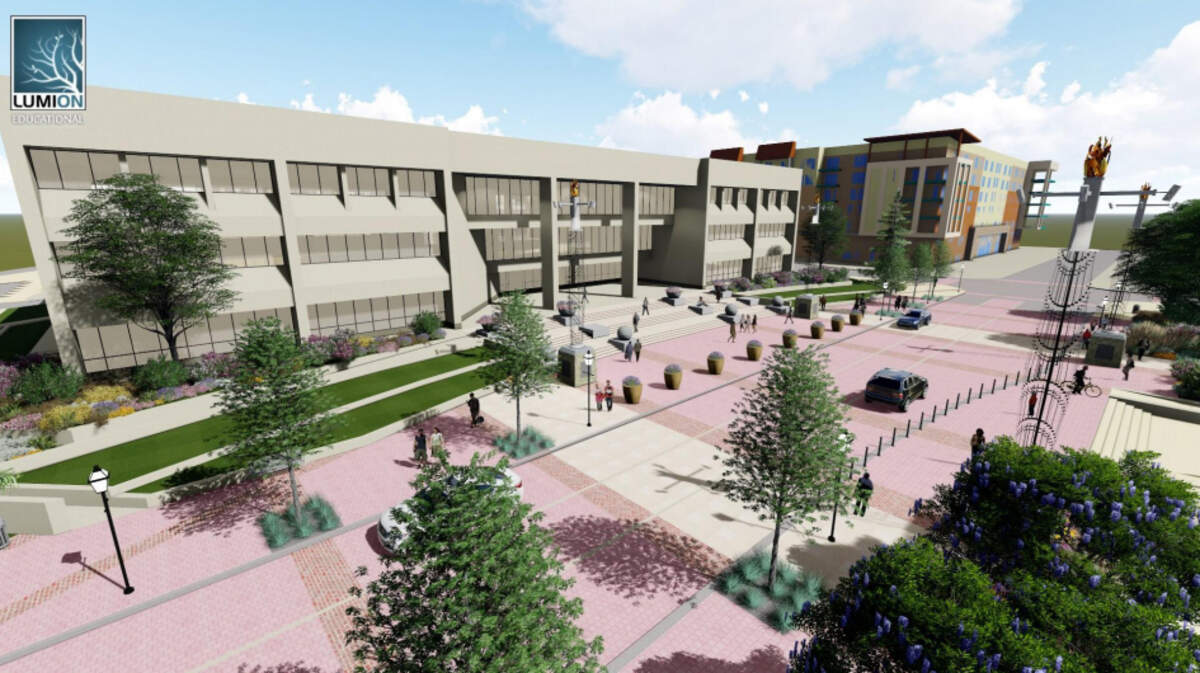 An artist's rendering of what the Abram Street rebuild will look like once it is completed.