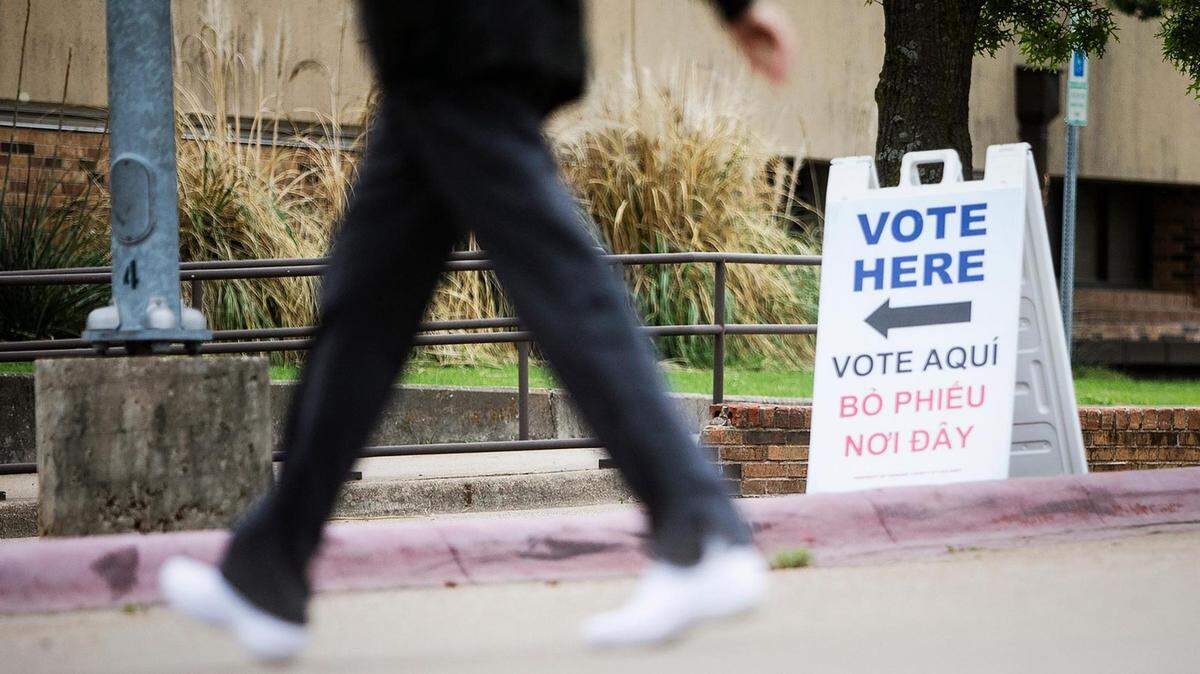 A voter walks to Southside Community Center to cast a ballot on Saturday, May 1, 2021, in Fort Worth.