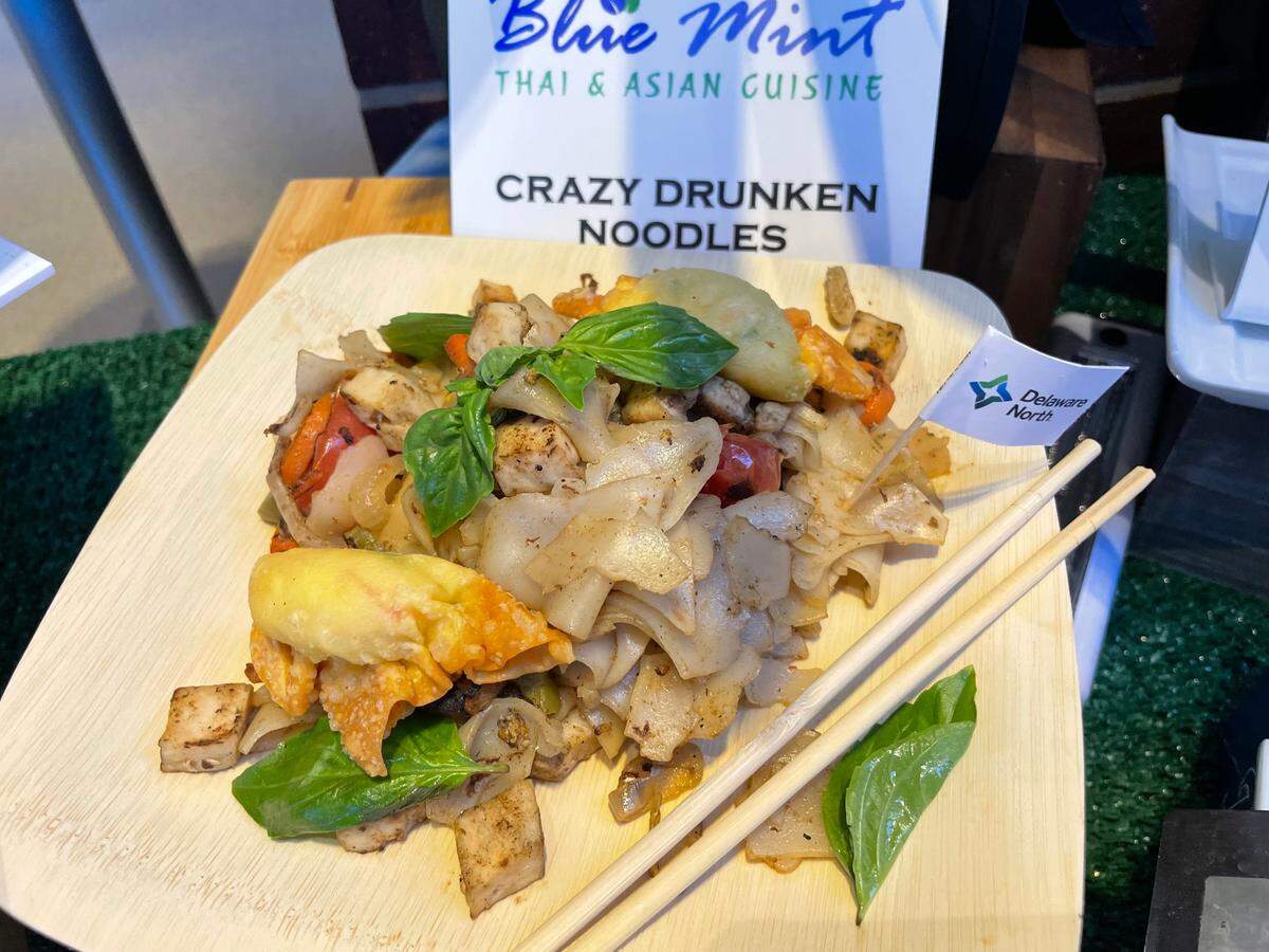 Crazy drunken noodles can be served with or without a protein.