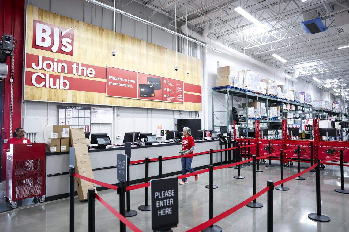 BJ's Wholesale Club customer service area is set up for its Spring 2026 opening, on Friday, April 24, 2026 in Fort Worth, Texas. BJ's is offering a club membership for $20, regularly $60, for one year.