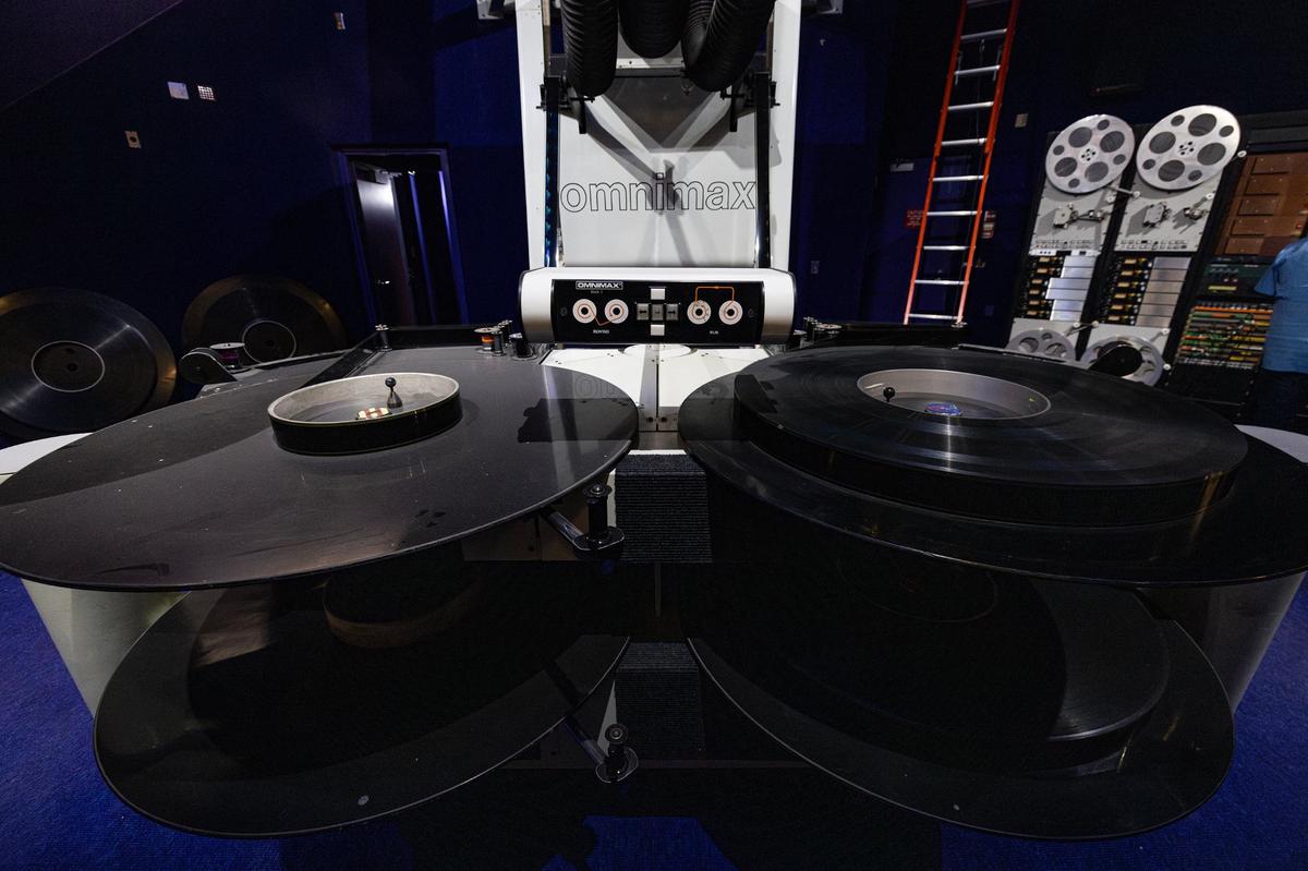 The original film roll and projector from the original Omni Theater is on display for the newly remodeled one at the Fort Worth Museum of Science and History. The new Omni Theater is expected to be open at some point in November 2024.