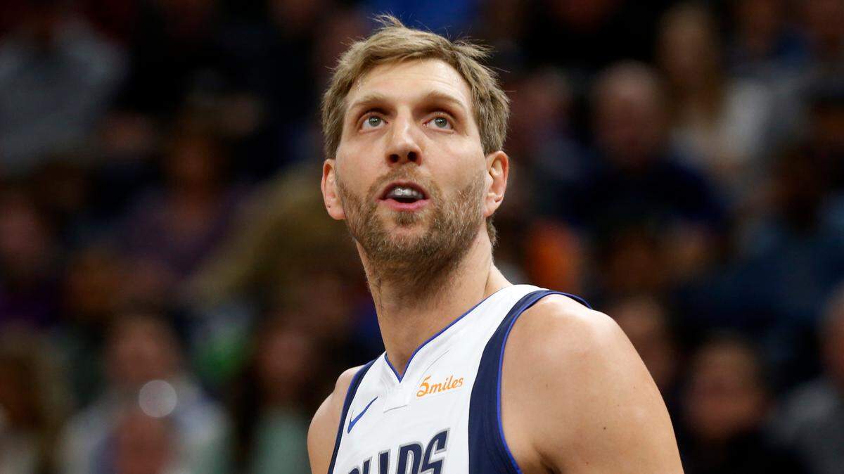 Dallas Mavericks’ Dirk Nowitzki of Germany plays against the Minnesota Timberwolves in an NBA basketball game Friday, Jan. 11, 2019, in Minneapolis. (AP Photo/Jim Mone)