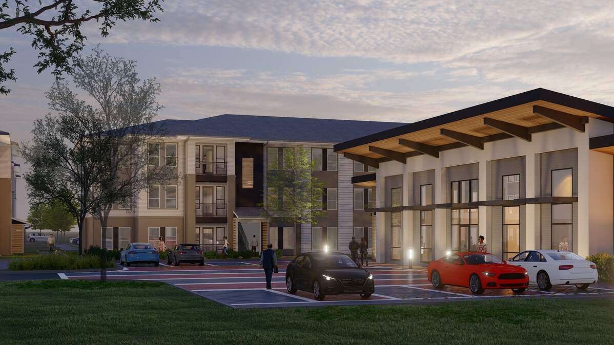 A rendering of the third and final phase of an affordable housing apartment complex in the Renaissance Heights community in southeast Fort Worth.