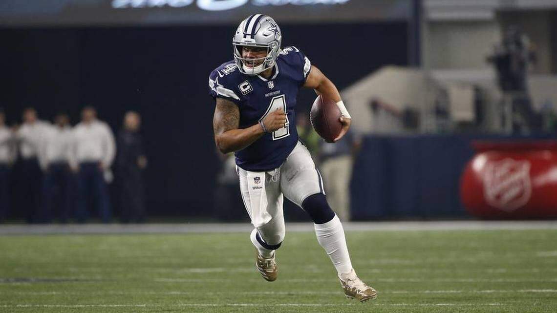 Quarterback Dak Prescott, above, and cornerback Anthony Brown topped the Dallas Cowboys in performance-based pay from last season.