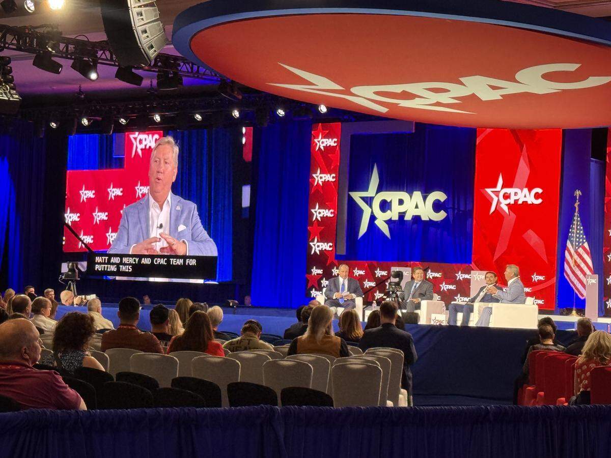 Patriot Mobile CEO Glenn Story speaks at CPAC on March 26 in Grapevine.