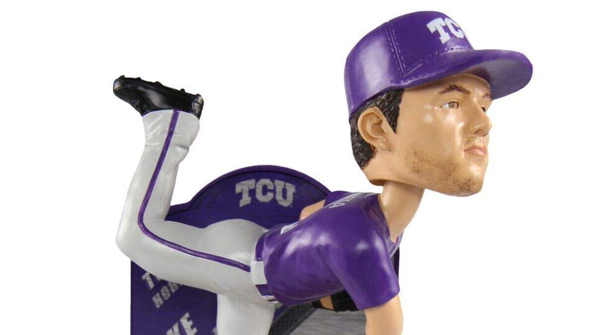 For the first time, former TCU star pitcher Jake Arrieta has a bobblehead of his likeness wearing a Horned Frogs' uniform available on the National Bobblehead Hall of Fame and Museum web site.