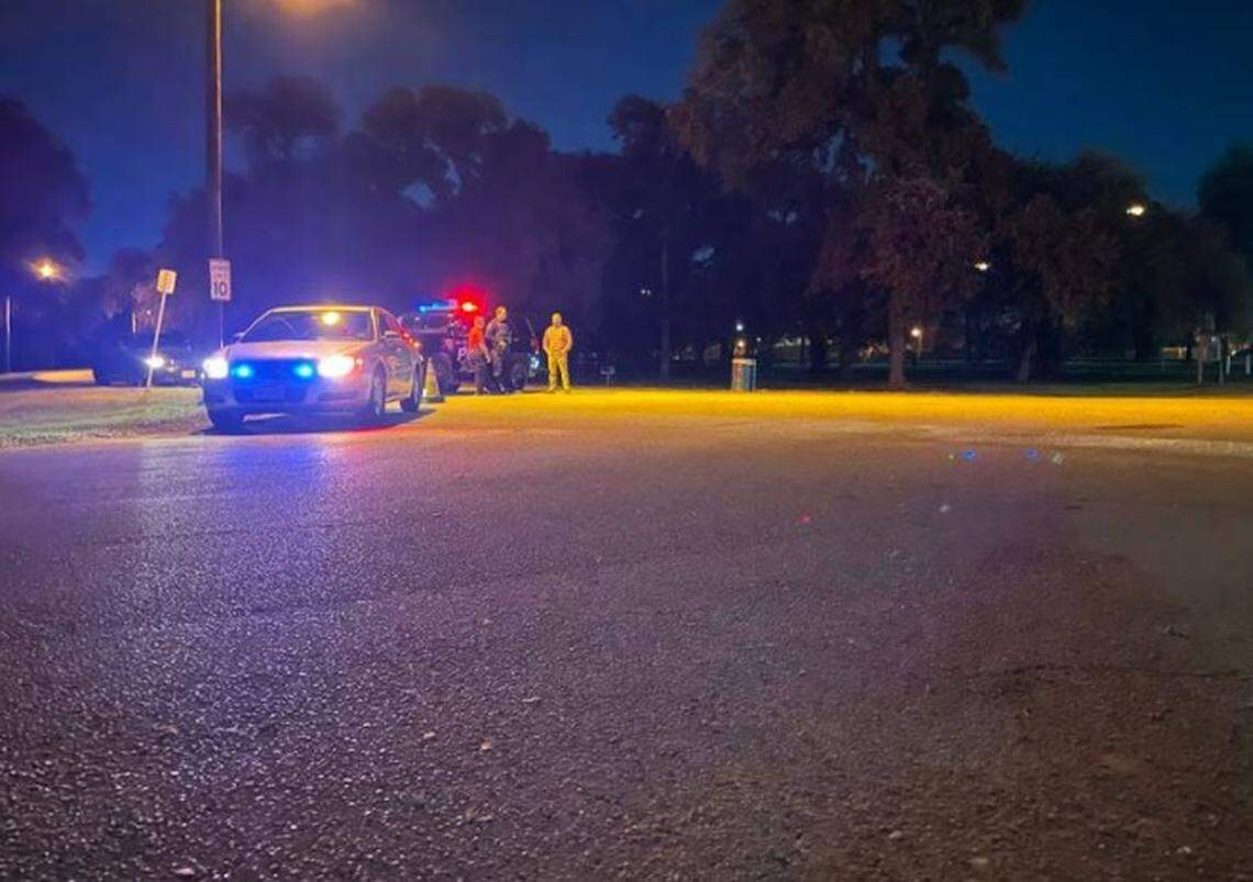 The scene in Haltom City on Nov. 15 after a shooting killed a 16-year-old and a 17-year-old at North Park.