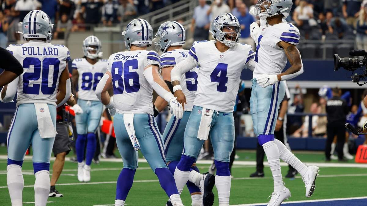 Will Dallas Cowboys quarterback Dak Prescott (4) be limited against the Buccaneers after having an issue with his ankle in practice?