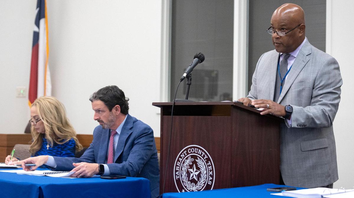Juvenile Probation Director Bennie Medlin discusses budgets during a meeting of the Tarrant County Juvenile Board on Wednesday, Sept. 21, 2022, in Fort Worth, Texas.