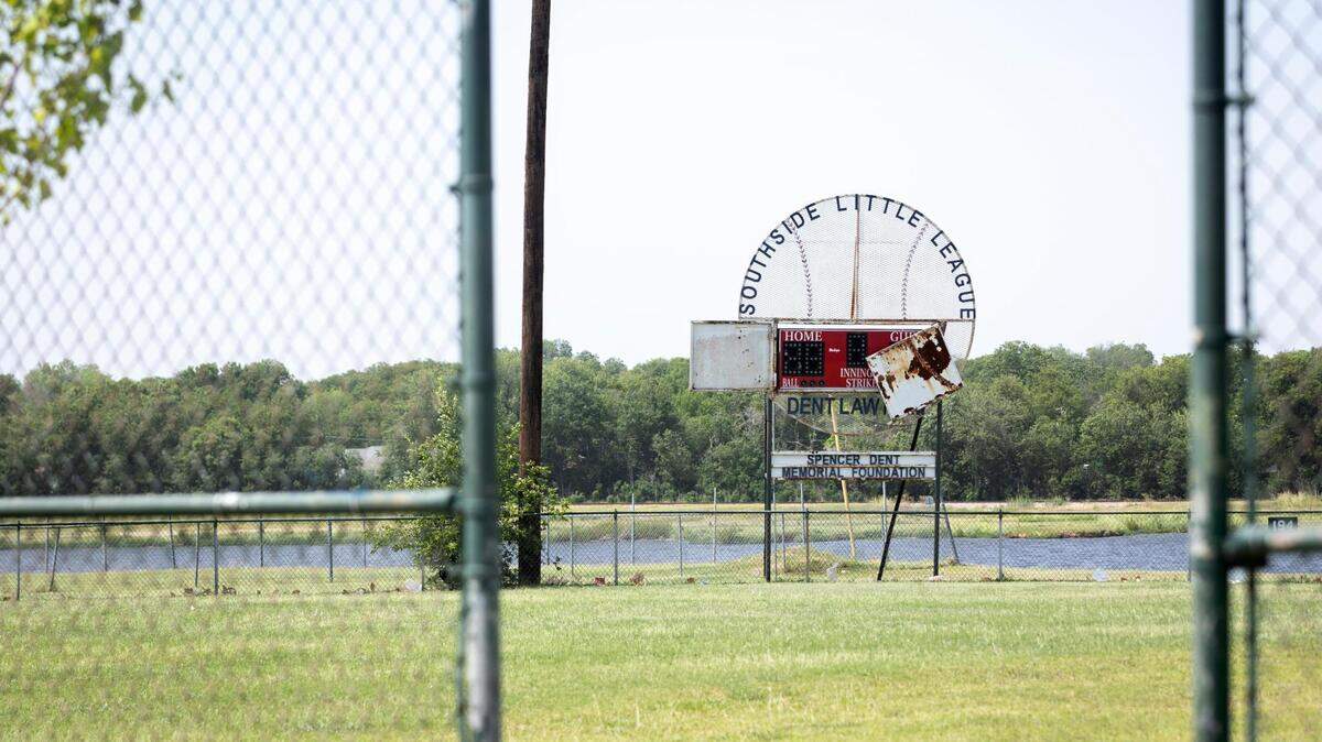 A scoreboard at the baseball complex in Echo Lake Park on June 14, 2022, in Fort Worth. The Fort Worth city council will name the rebuilt complex after Patrick Zamarripa, a Dallas police officer killed in the line of duty in 2016. In his youth, Zamarripa played baseball there.
