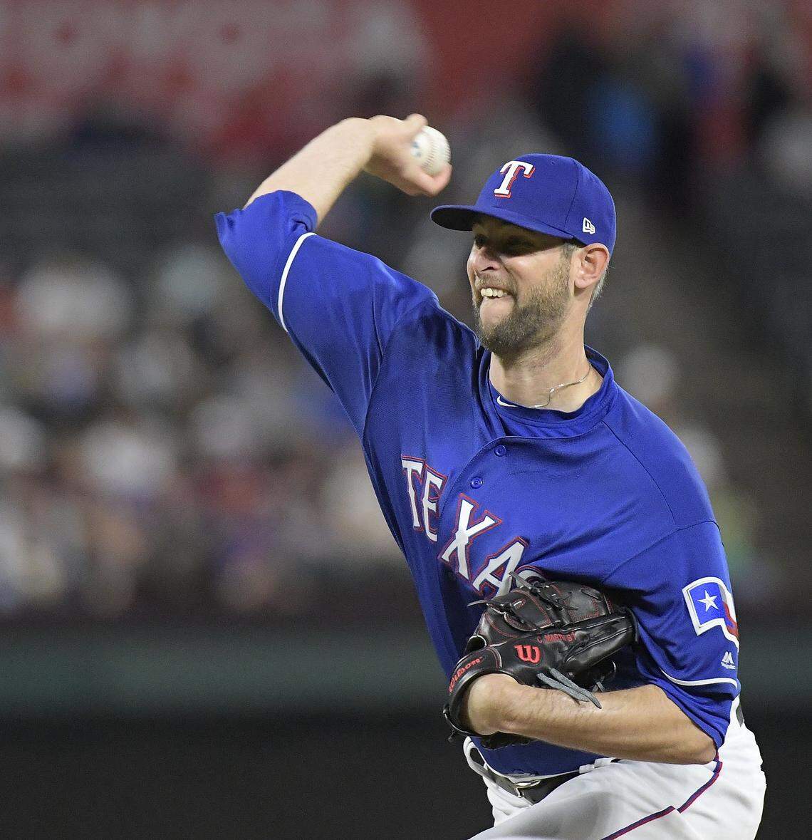 Chris Martin donned a Rangers uniform for the first time last season. He said it was a dream come true to play for his hometown team.