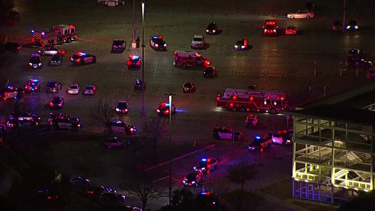 Arlington police evacuated The Parks Mall Thursday evening, Dec. 9, 2023, in response to a reported shooting that authorities believe started as a fight.