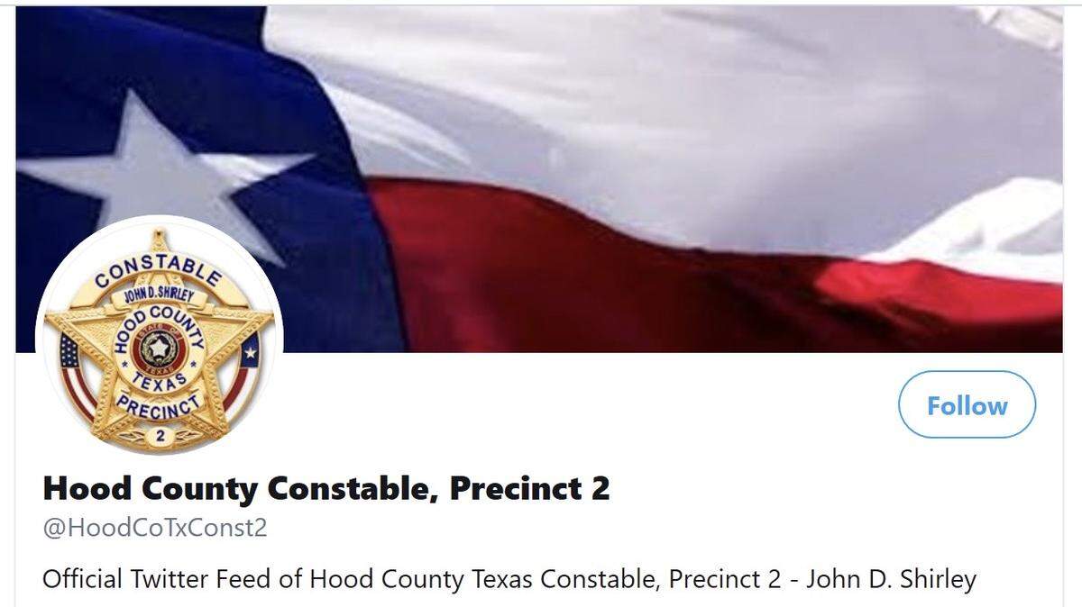 A false Twitter account uses a county badge but promotes Constable John D. Shirley’s political views.