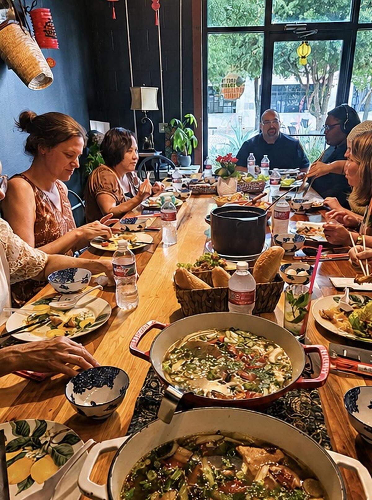 Around every fourth Monday of the month, Hao’s Grocery and Cafe conducts a family dinner meal made with donation ingredients from Meals with Meaning free grocery boxes.