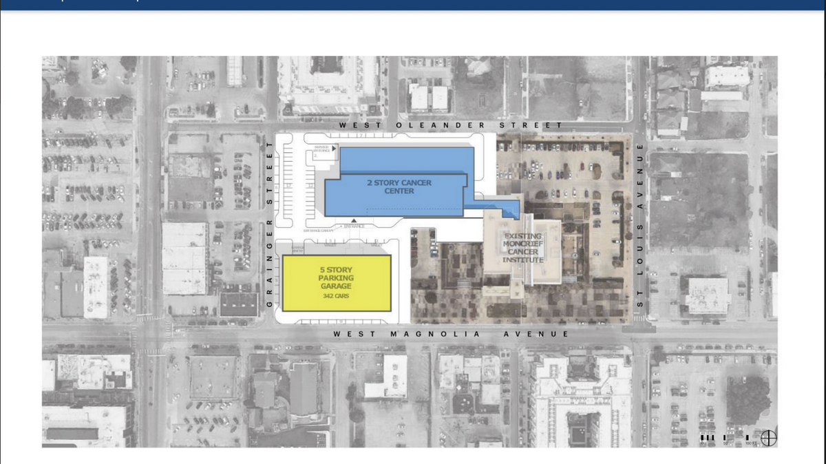 UTSW submitted early plans to Fort Worth this month for a proposed $100 million expansion of the Moncrief Cancer Institute in near southside