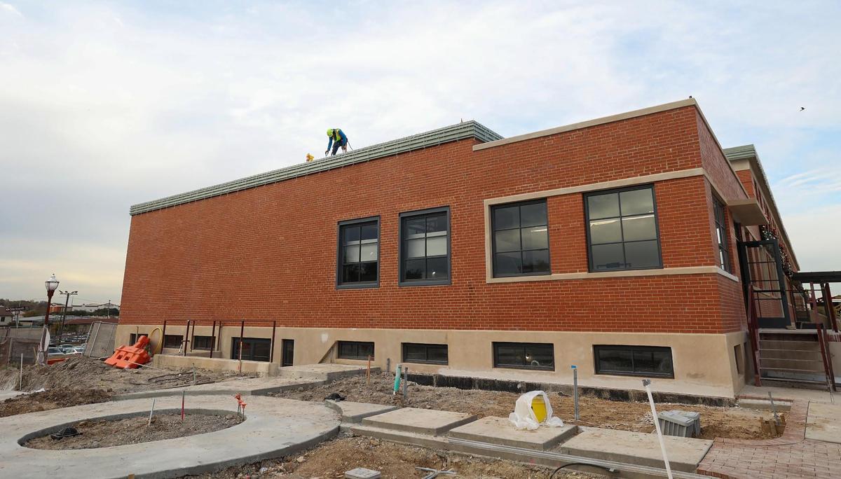 Renovations continue on the Armour building in the Fort Worth Stockyards on Friday, Dec. 6, 2024. U.S. Energy Development Corporation, owner of the building, will move its headquarters to the east side of the three-level building while leasing the other side as office space.