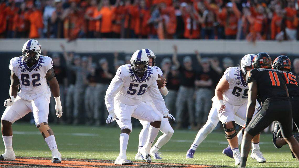 TCU’s Austin Myers (56) has entered the NCAA’s transfer portal after all.