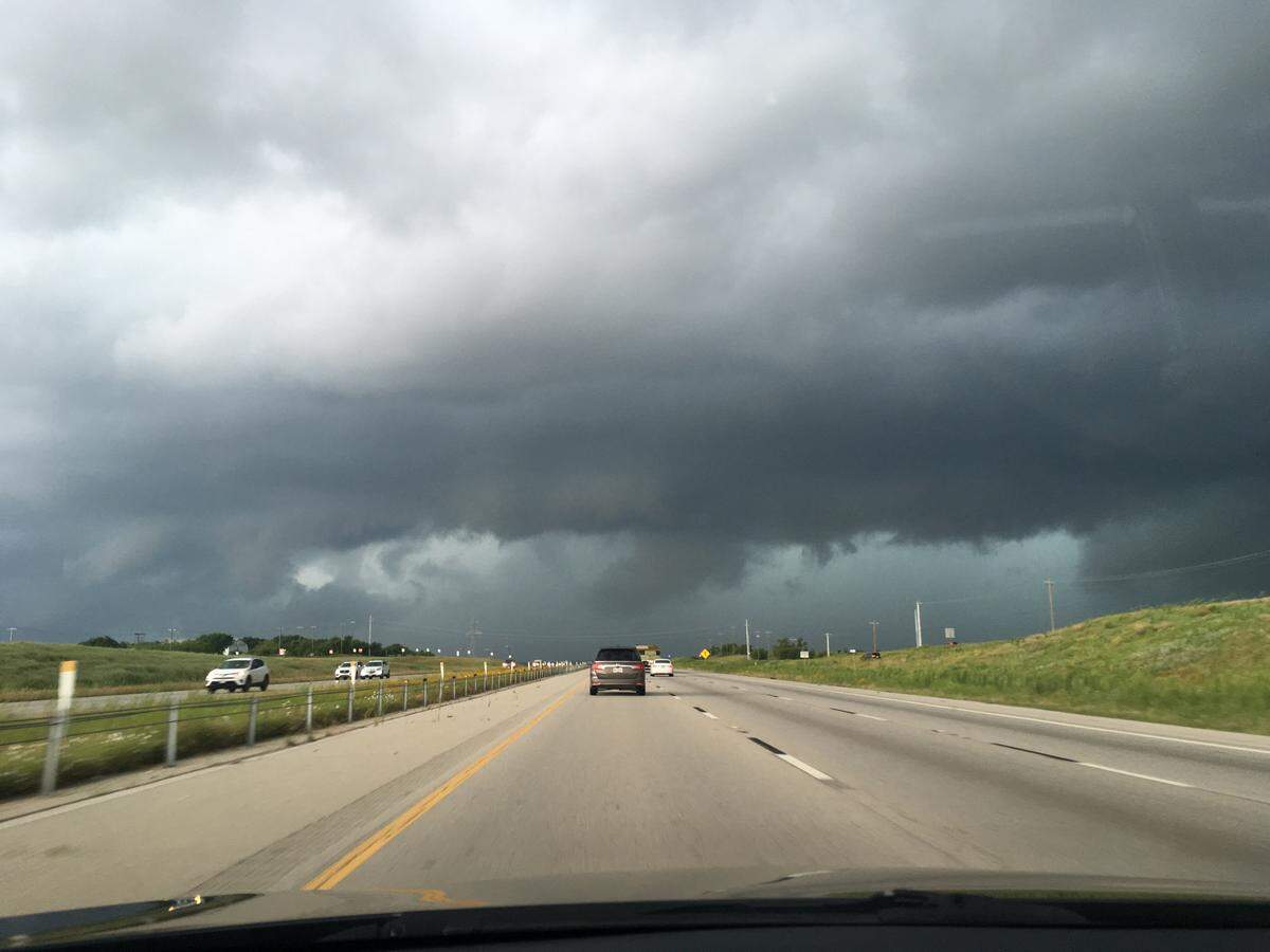 This May 29, 2019, photo shows the backside of a severe thunderstorm along Interstate 20 near Willow Park that produced a tornado warning.