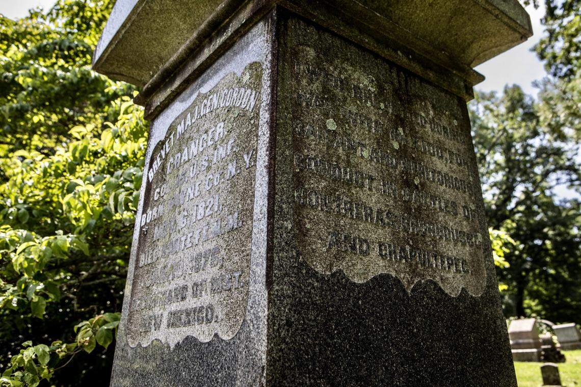 The gravestone of Gen. Gordon Granger in Lexington Cemetery, Kentucky, June 19, 2018. General Granger was a career U.S. Army Officer and a Union Major General in the Civil War. After the war he remained in the Army in commands of the Department of Texas and later the District of New Mexico. The general was buried in Lexington, his wife’s birthplace.