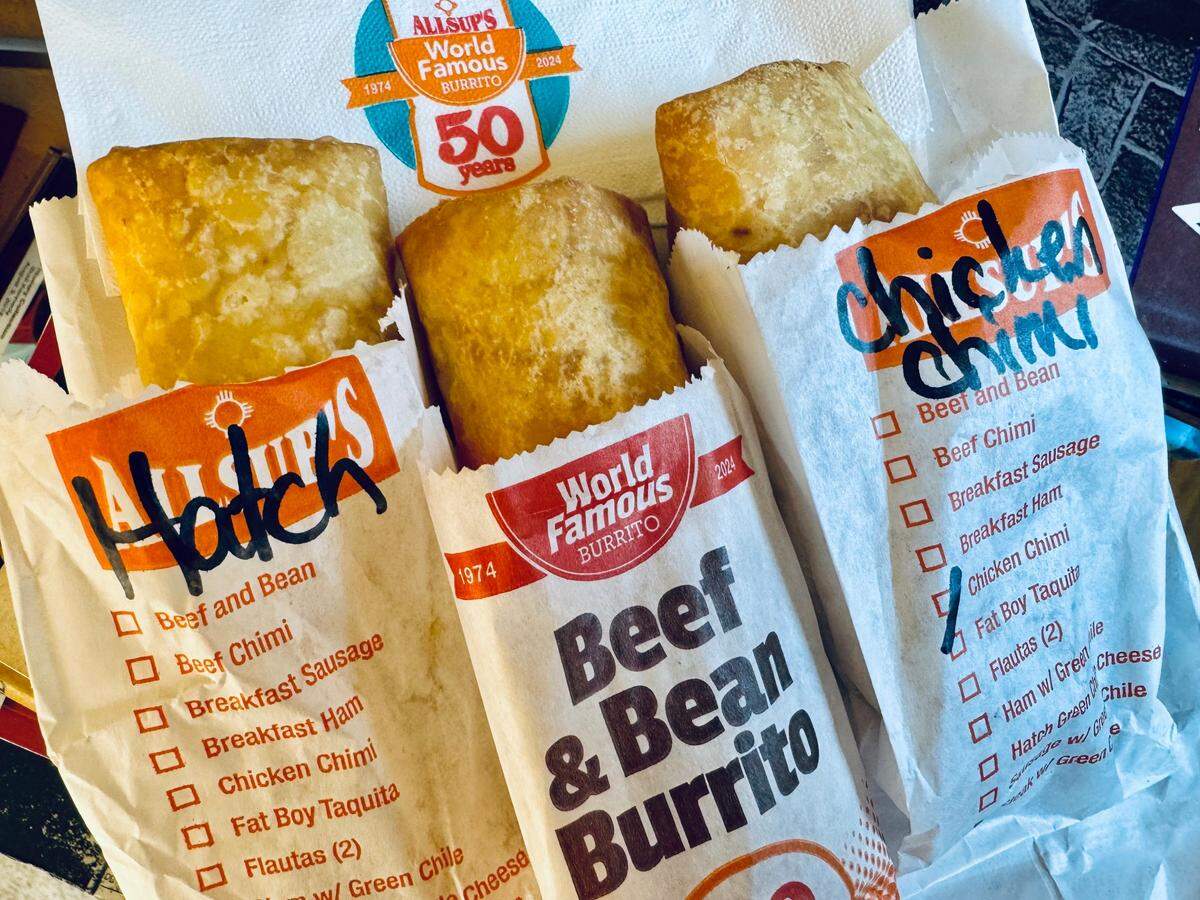 Allsup’s fried burritos and “chimis” (chimichangas) are a West Texas staple.