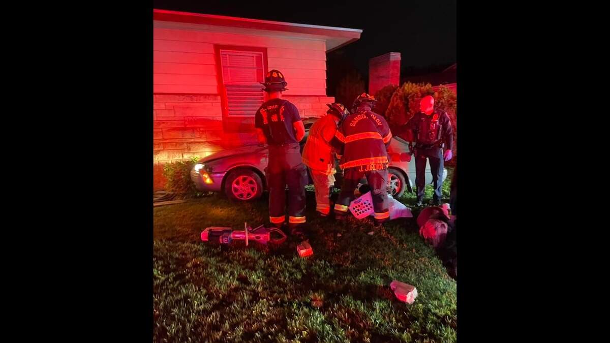 The River Oaks Fire Department and MedStar responded to the scene of a house that was hit by a car during a police chase early Thursday morning.