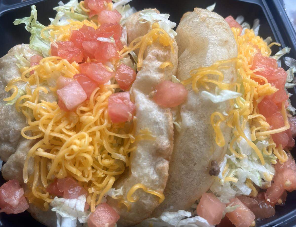 Puffy tacos from Lupe Tortilla in north Fort Worth.