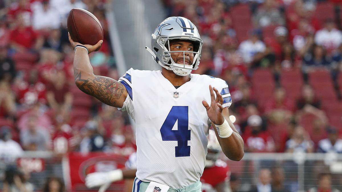 Cowboys quarterback Dak Prescott, in early action during Thursday’s preseason opener against the 49ers, enjoyed a fast start as he threw a 30-yard touchdown pass to Michael Gallup on the first series.