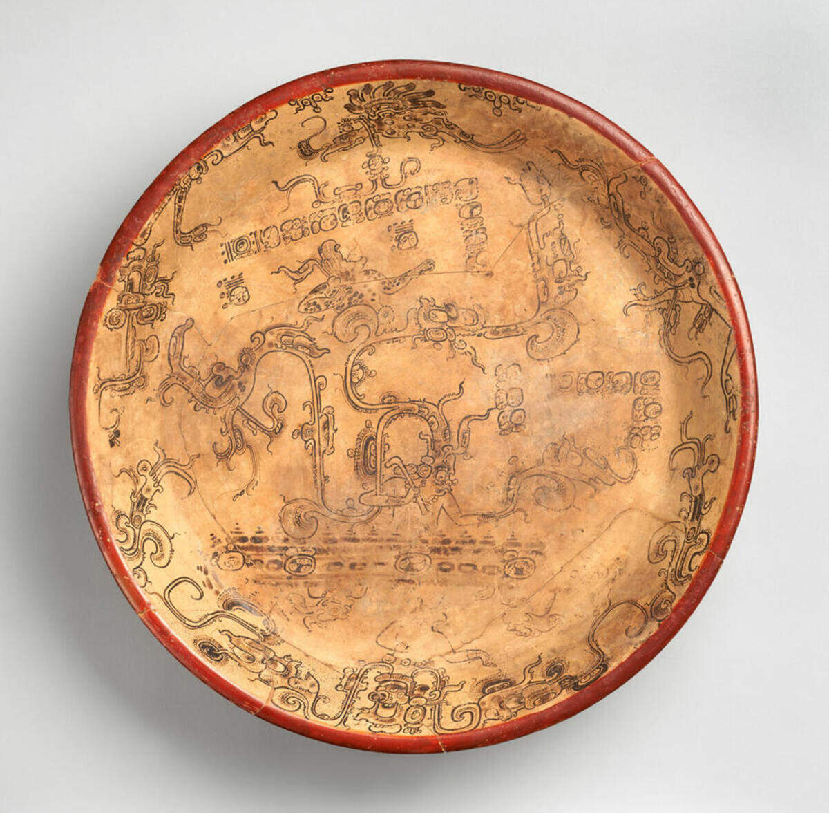 Tripod plate with a mythological scene Maya, Mexico or Guatemala Late Classic period, 7th–8th century ceramic.