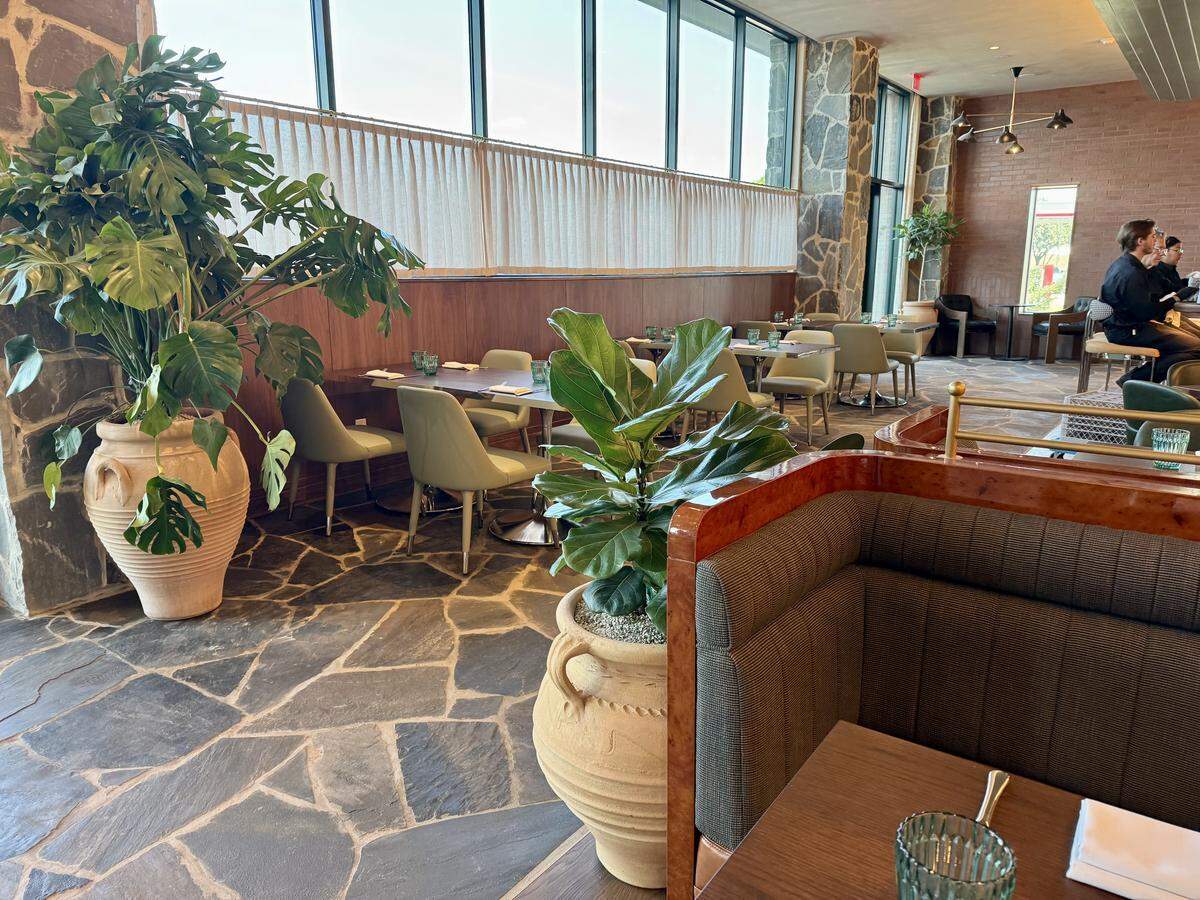 The dining room inside The Vandy restaurant inside the Caravan Court Hotel, Valencia Hotel Collection in Arlington, Texas, as seen June 1, 2026.