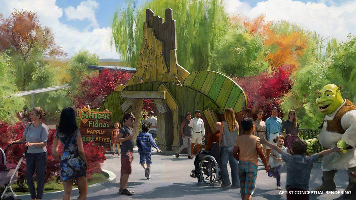 DreamWorks’ Shrek’s Swamp at Universal Kids Resort in Frisco.