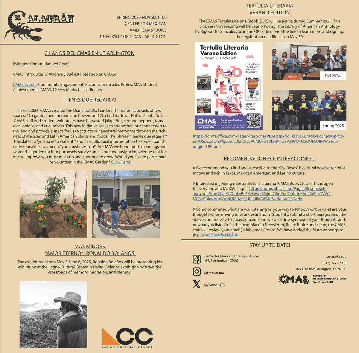 A copy of the El Alacrán Newsletter from 2025.