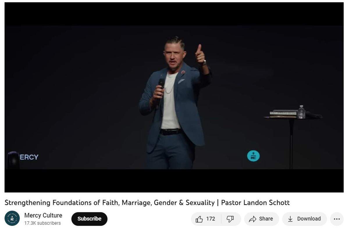 Mercy Culture Church’s lead pastor, Landon Schott, said over the weekend that the residents who oppose the church’s plan to build a 100-bed shelter are “demons.”