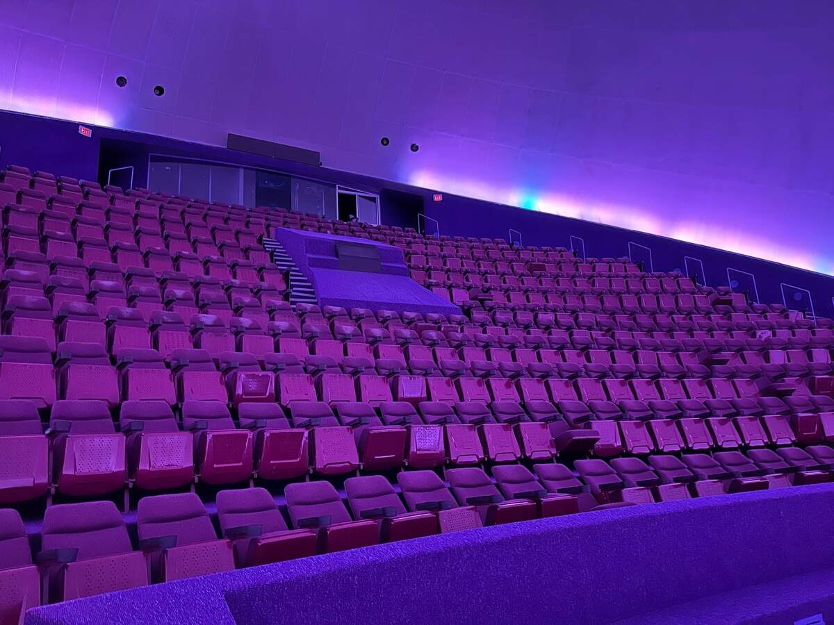 These seats in the closed Omni Theater will be replaced by larger, more comfortable ones as part of renovations by the Fort Worth Museum of Science and History. The Omni IMAX, which closed in March 2020 because of the pandemic, will be converted into a digital dome theater.