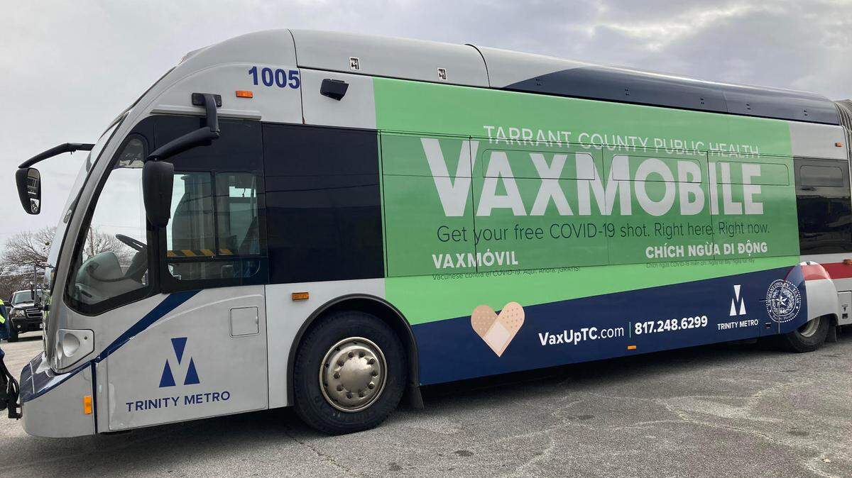 Tarrant County’s Vaxmobile is scheduled to operate at different locations each Thursday to bring free COVID-19 vaccines to underserved areas.