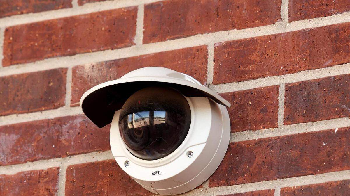 A security camera is seen at the front entrance of V.R. Eaton High School in Haslet in 2020. Southwest High School said in a Facebook post Wednesday, Sept. 21, 2022, that the Fort Worth school went on secure status that afternoon due to an incident in the community. Police say there was a fight at a gas station across the street from the school.